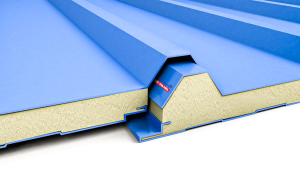 Double sided galvanized sheet roof sandwich panel connection side viwe 1